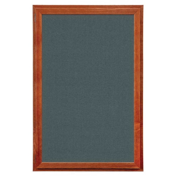 Indoor Enclosed Combo Board, 72"x36", Satin Frame/White Porc & Pearl